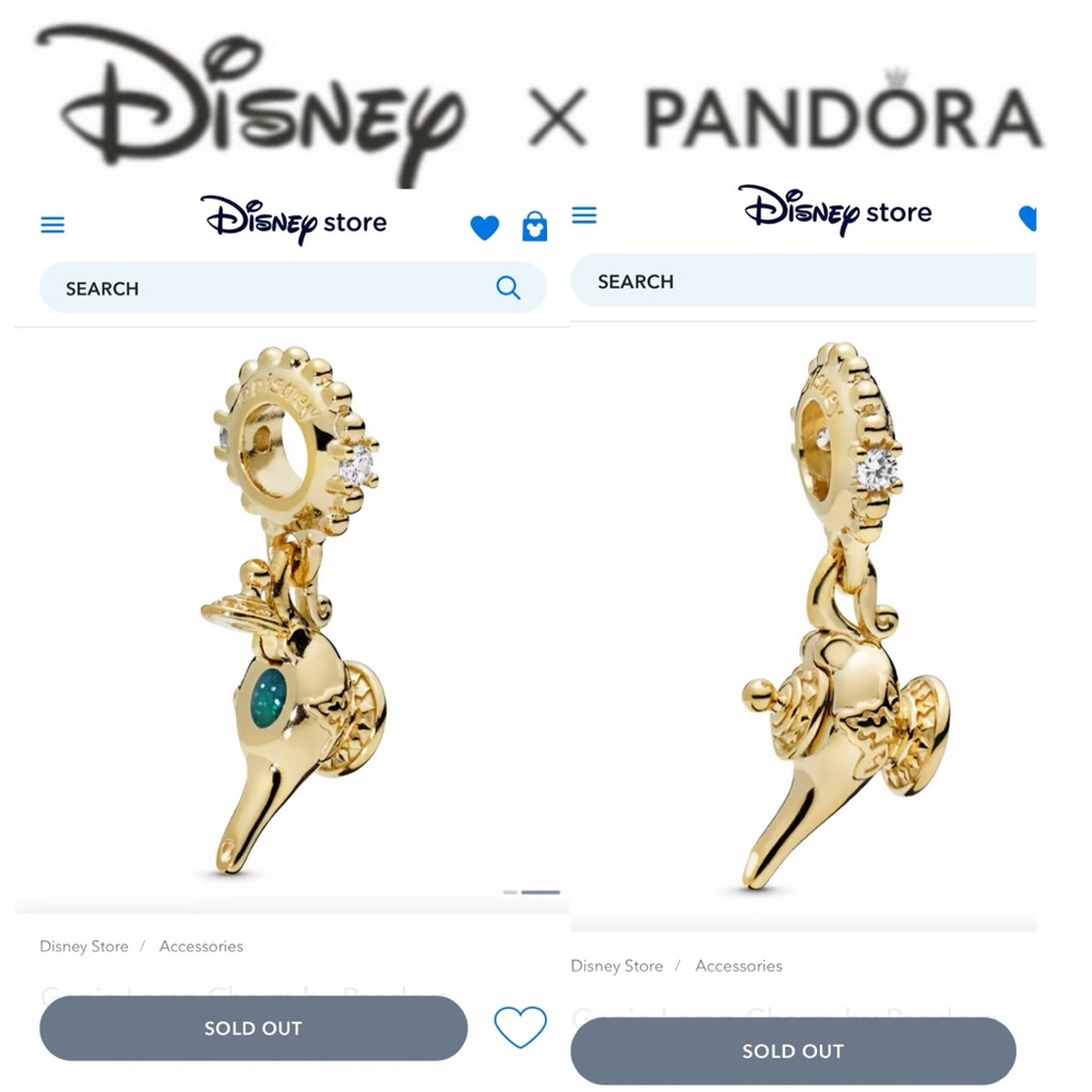 Pandora x Disney Aladdin Gold Genie Lamp 768730C01